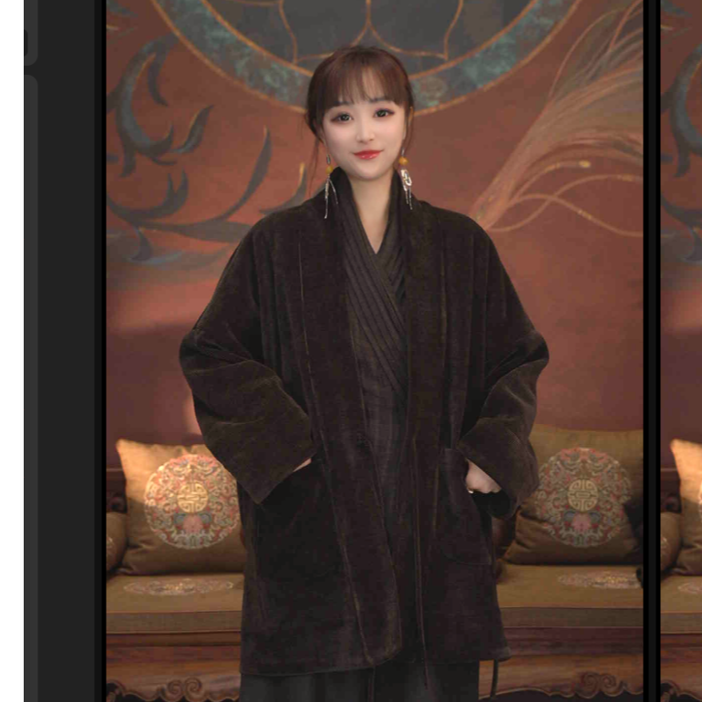 爱上莲心【摩卡棕】欧棉绒袈裟  新中式