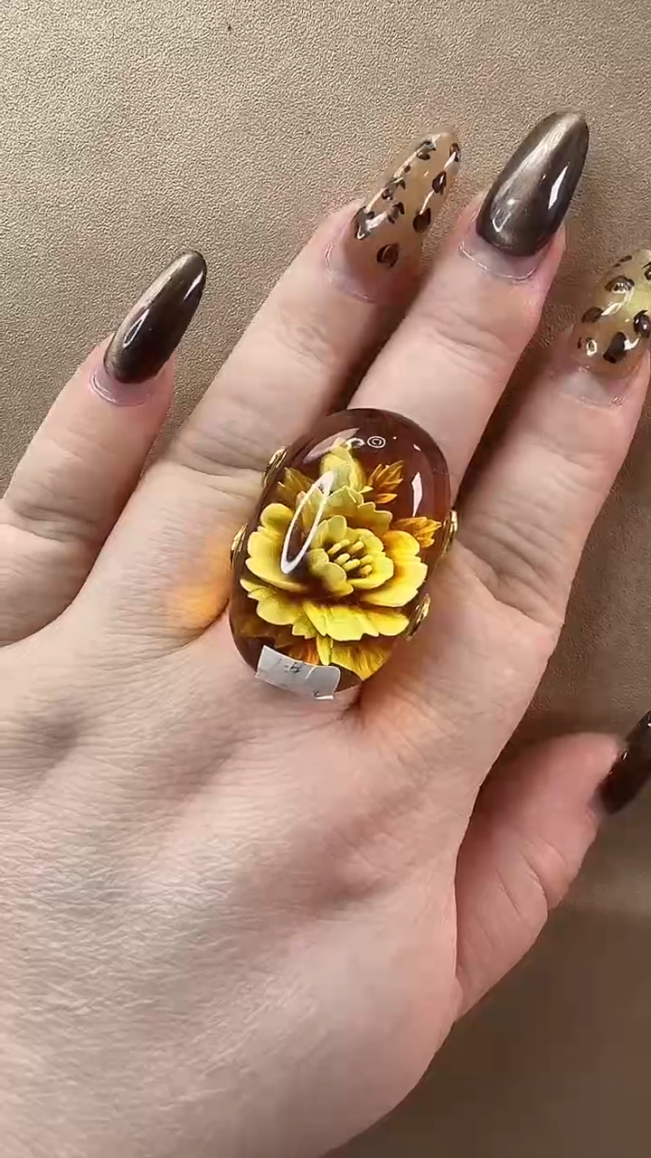 【闪购商品】琥珀戒指未镶嵌戒指