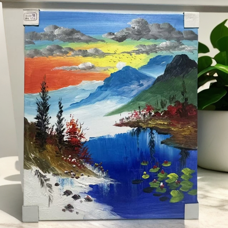 4号精品纯手绘油画欧式中式50*60尺寸客卧室玄关风景电表箱大白墙