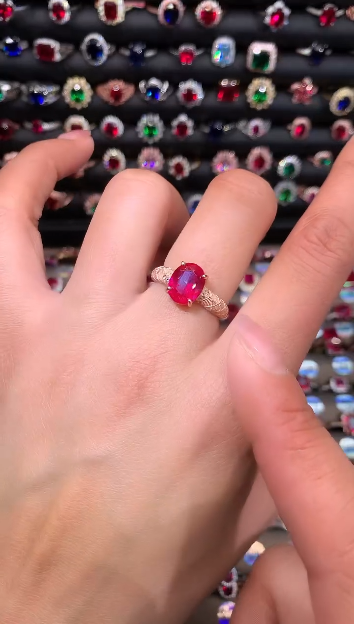 【闪购商品】红宝石戒指银S925镶嵌1