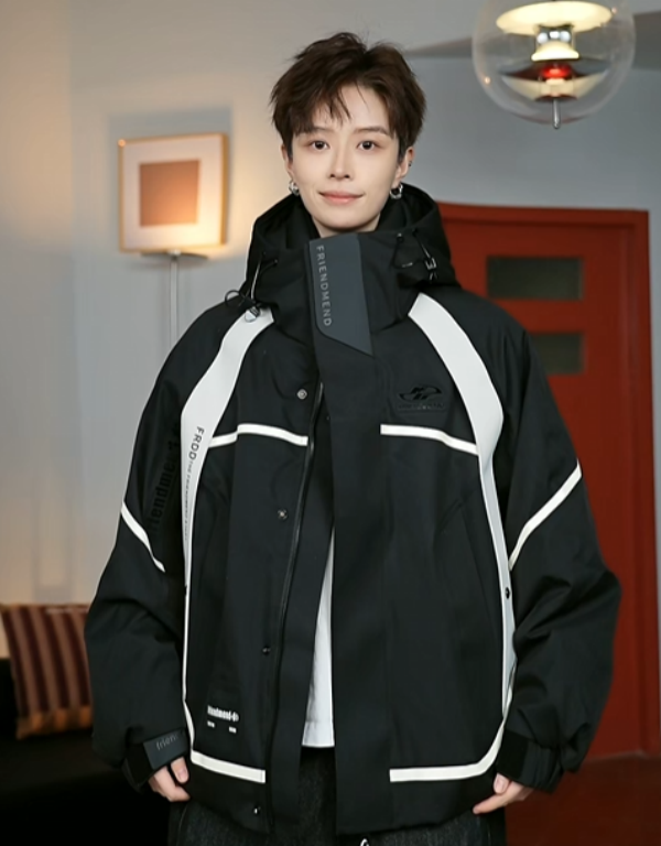 冬季新款男女同款白鸭绒潮流百搭时尚保暖羽绒服连帽外套-25623