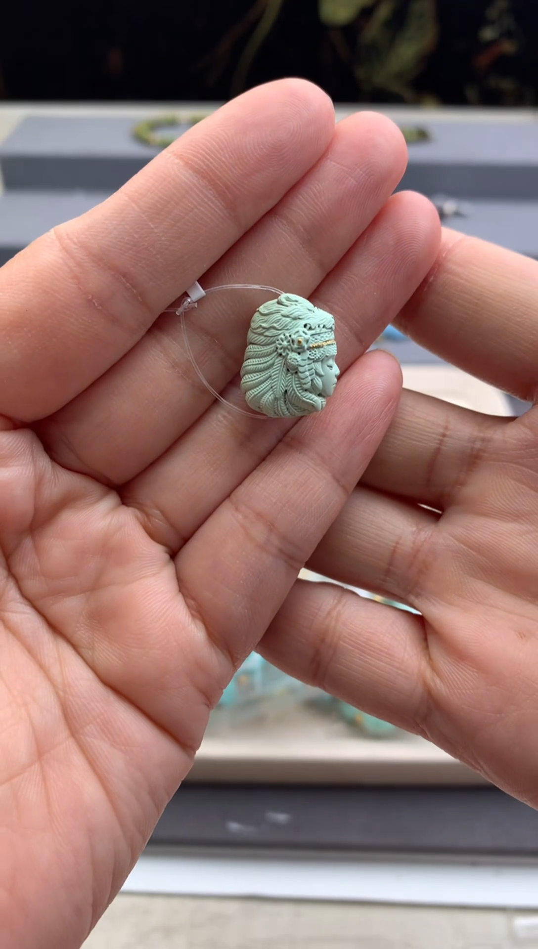 未镶嵌绿松石雕刻橙.Q69