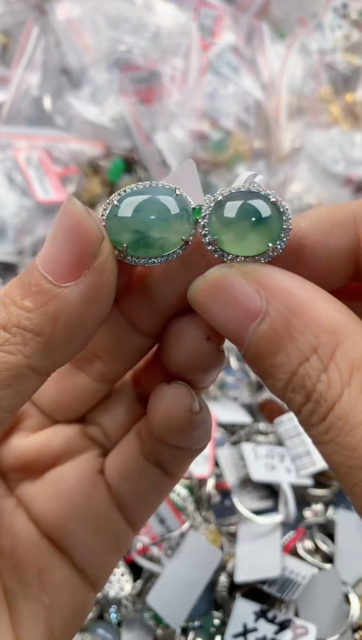 银S925镶嵌戒指翡翠999---4