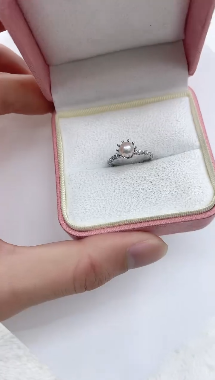 【闪购商品】海水珍珠戒指银S925镶嵌海水珍珠戒指