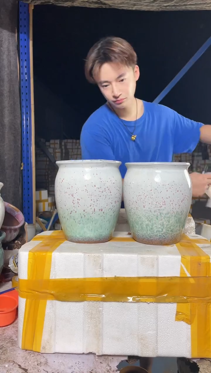 紫砂花盆宜兴紫砂粗陶花盆17*21