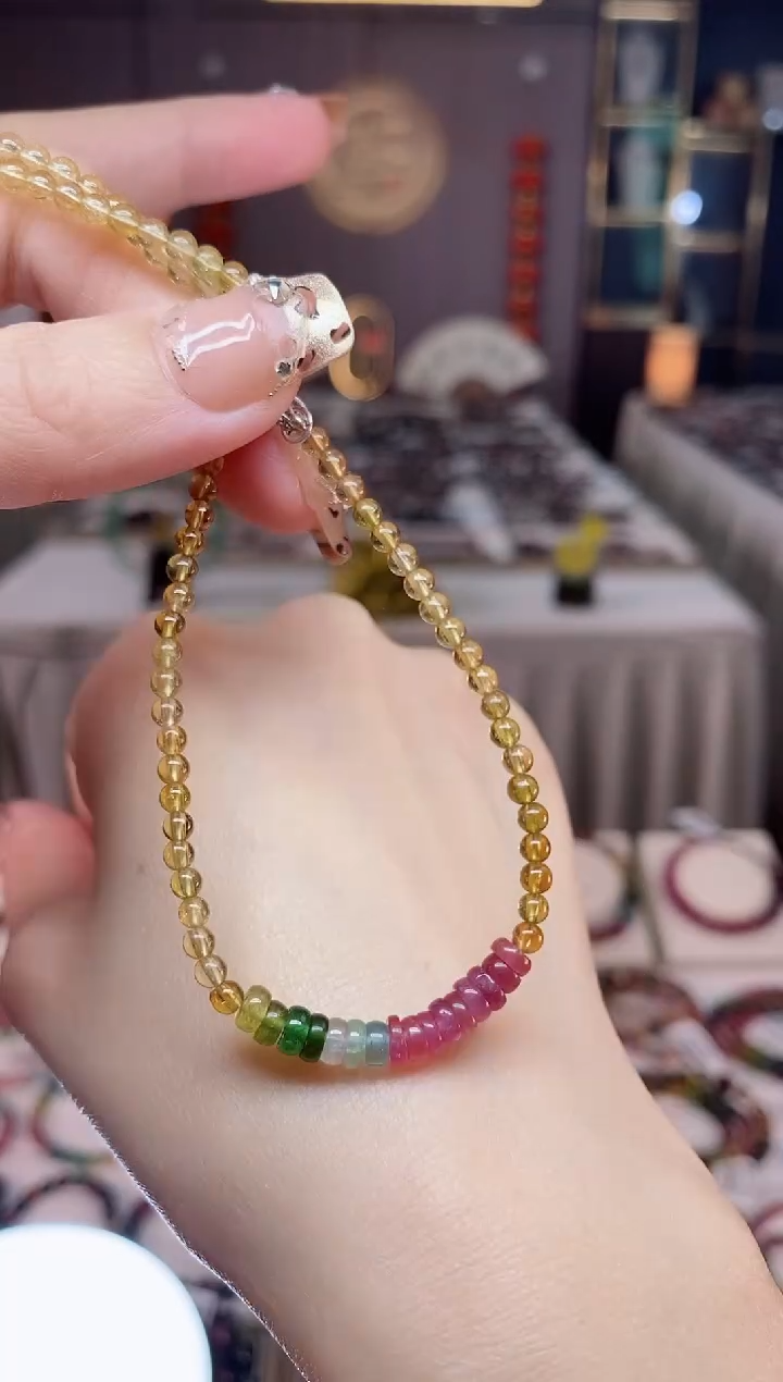 未镶嵌老矿碧玺单圈手链碧玺dan多样性发货一条