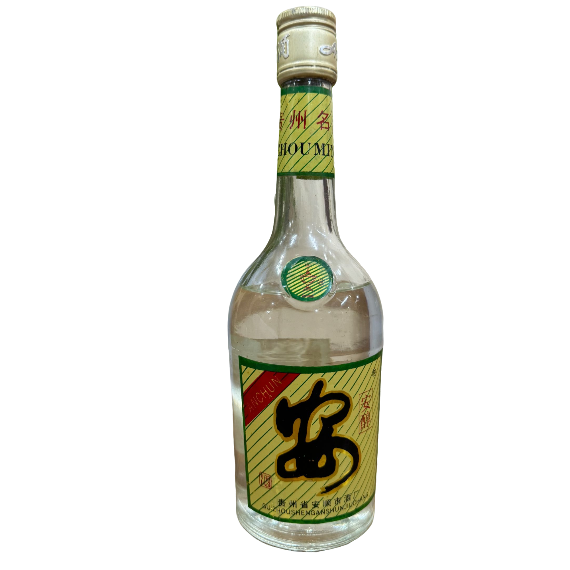 安酒1992年贵州老八大安醇酒浓香型白酒（裸瓶）38度500ml