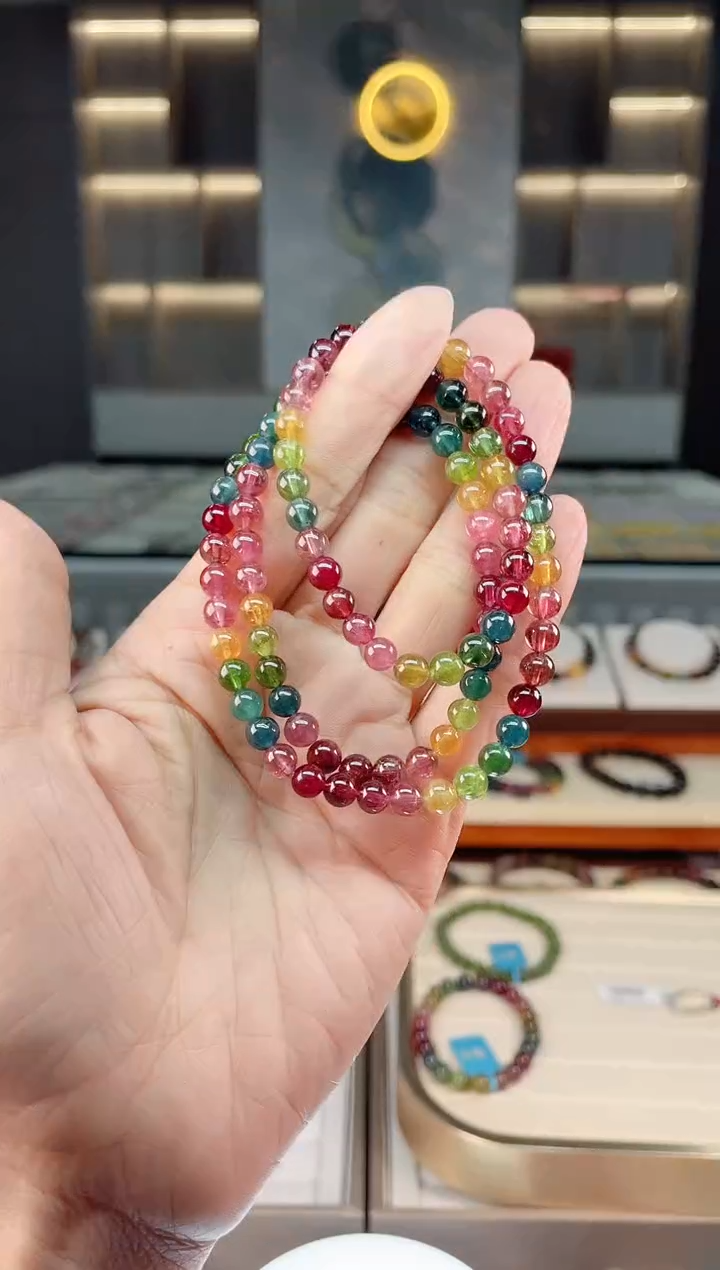 【闪购商品】碧玺三圈手串未镶嵌（多样性发一条）Q