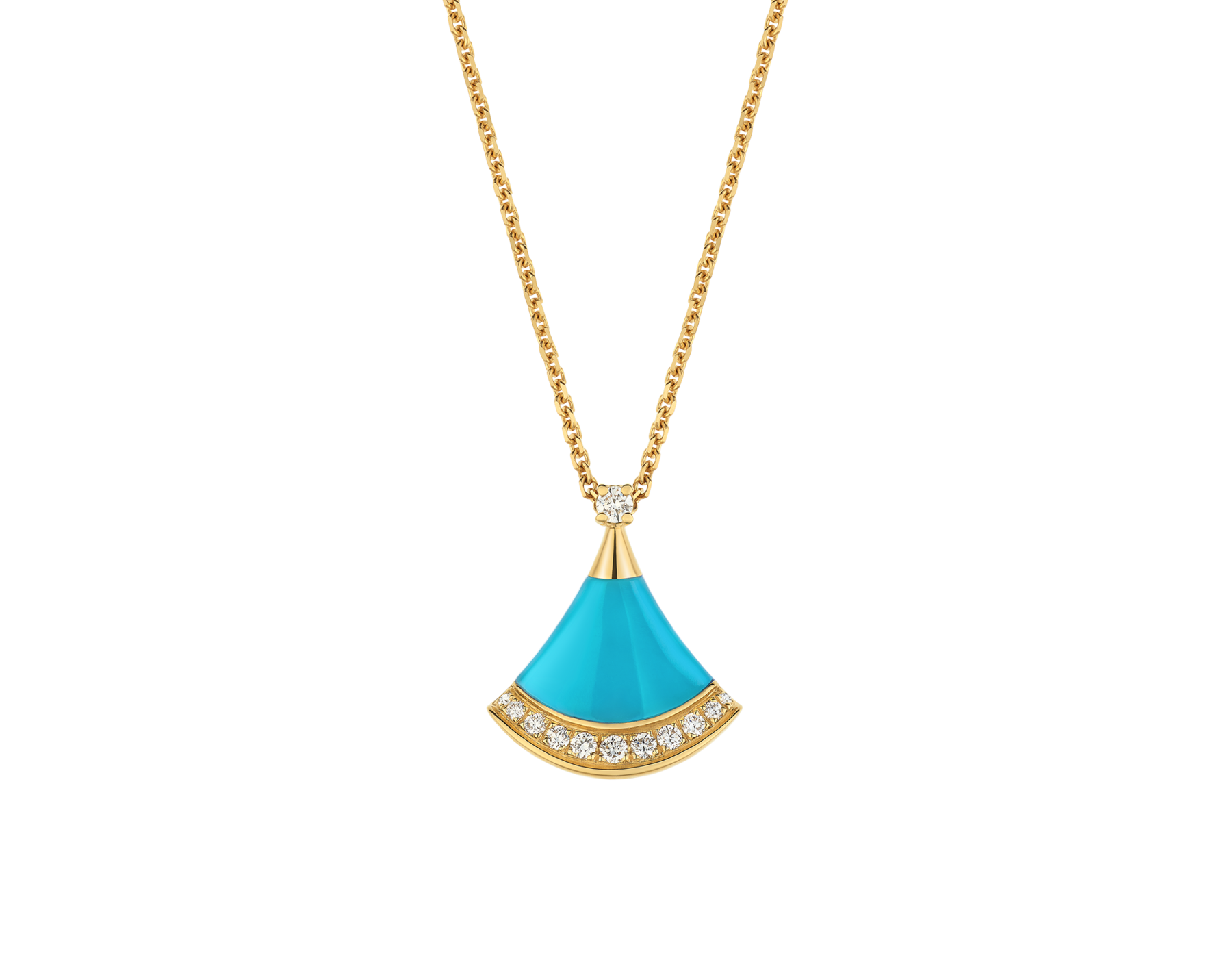 99新 BVLGARI/宝格丽 DIVAS’DREAM 小绿松石扇子项链 W53363（24）