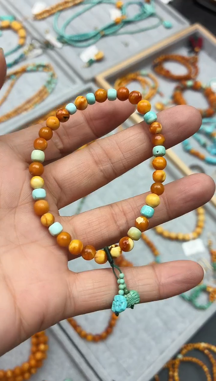 琥珀未镶嵌珠宝奇石手串