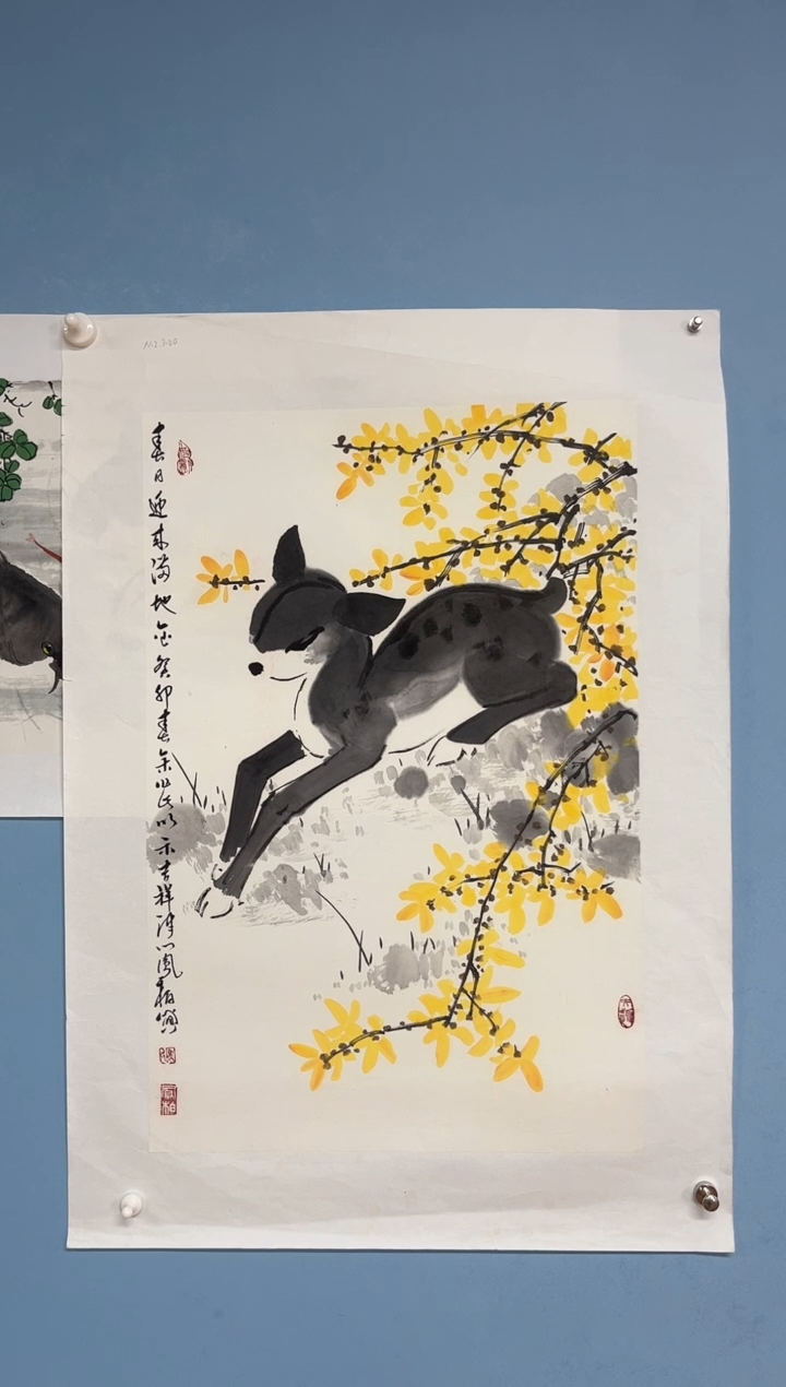 国画上***∽马凤柏老师小鹿题材