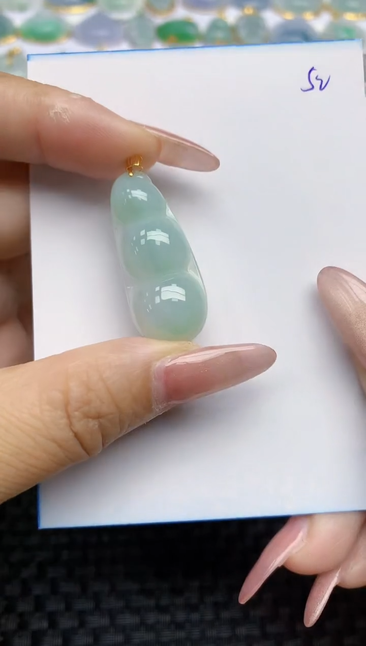 【闪购商品】翡翠颈饰18K金镶嵌天然A货翡翠 52