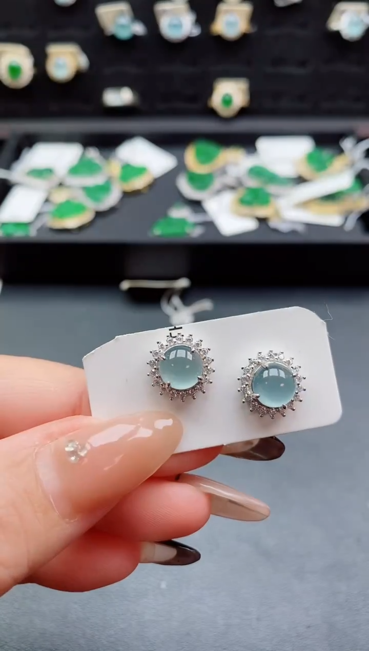 银S925镶嵌戒指翡翠1