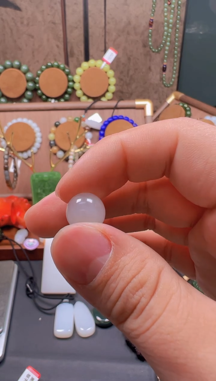 吊坠(不含链)未镶嵌和田玉白玉单珠12mm