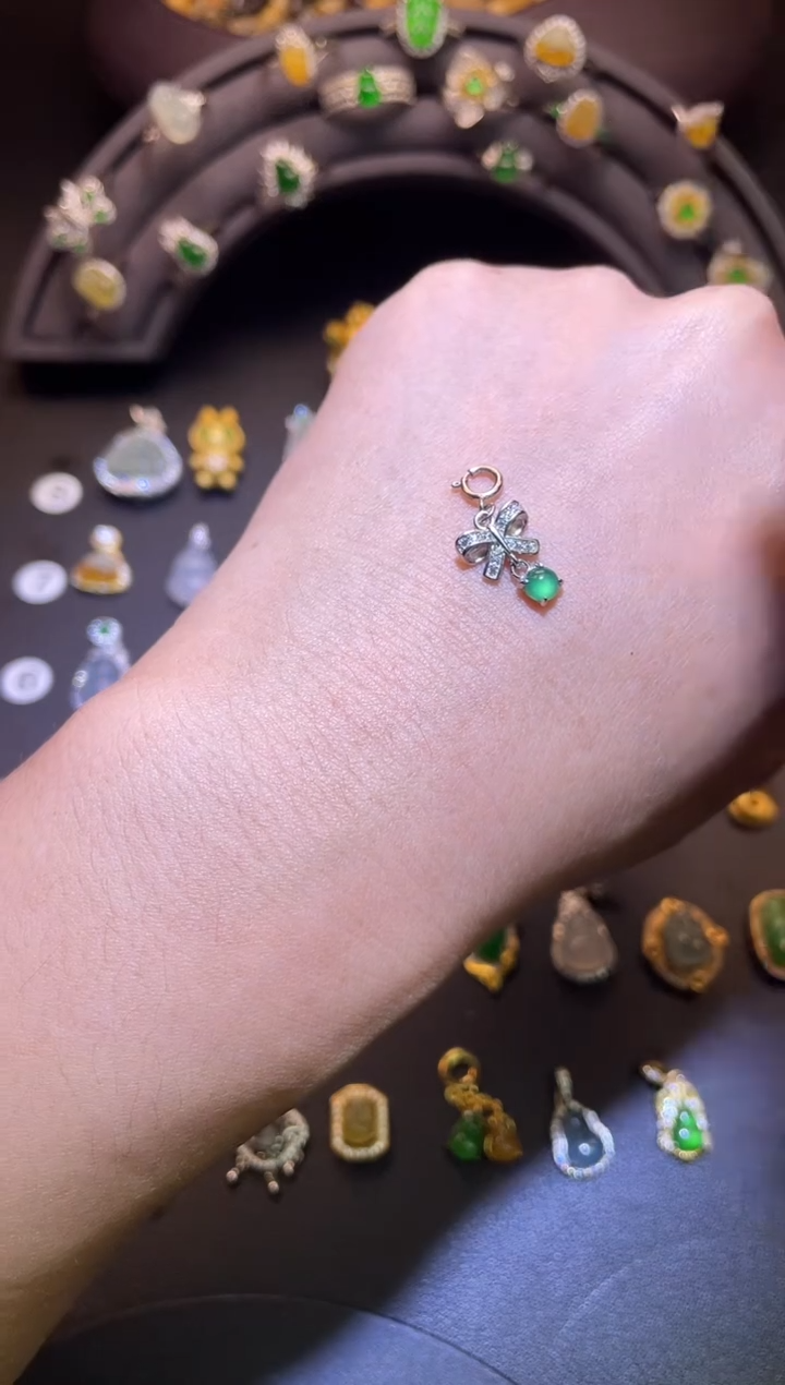 吊坠(不含链)银S925镶嵌翡翠1