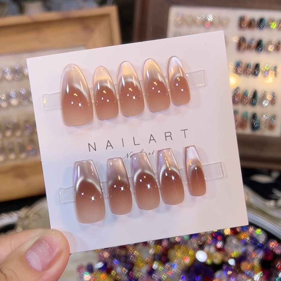 【白铃枫】腮咖法式纯手工穿戴甲中长款高奢显白气质甲贴高奢