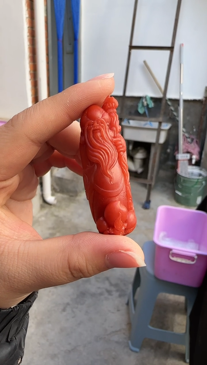 【闪购商品】南红玛瑙雕件未镶嵌保山南红锦红寿星雕件H646