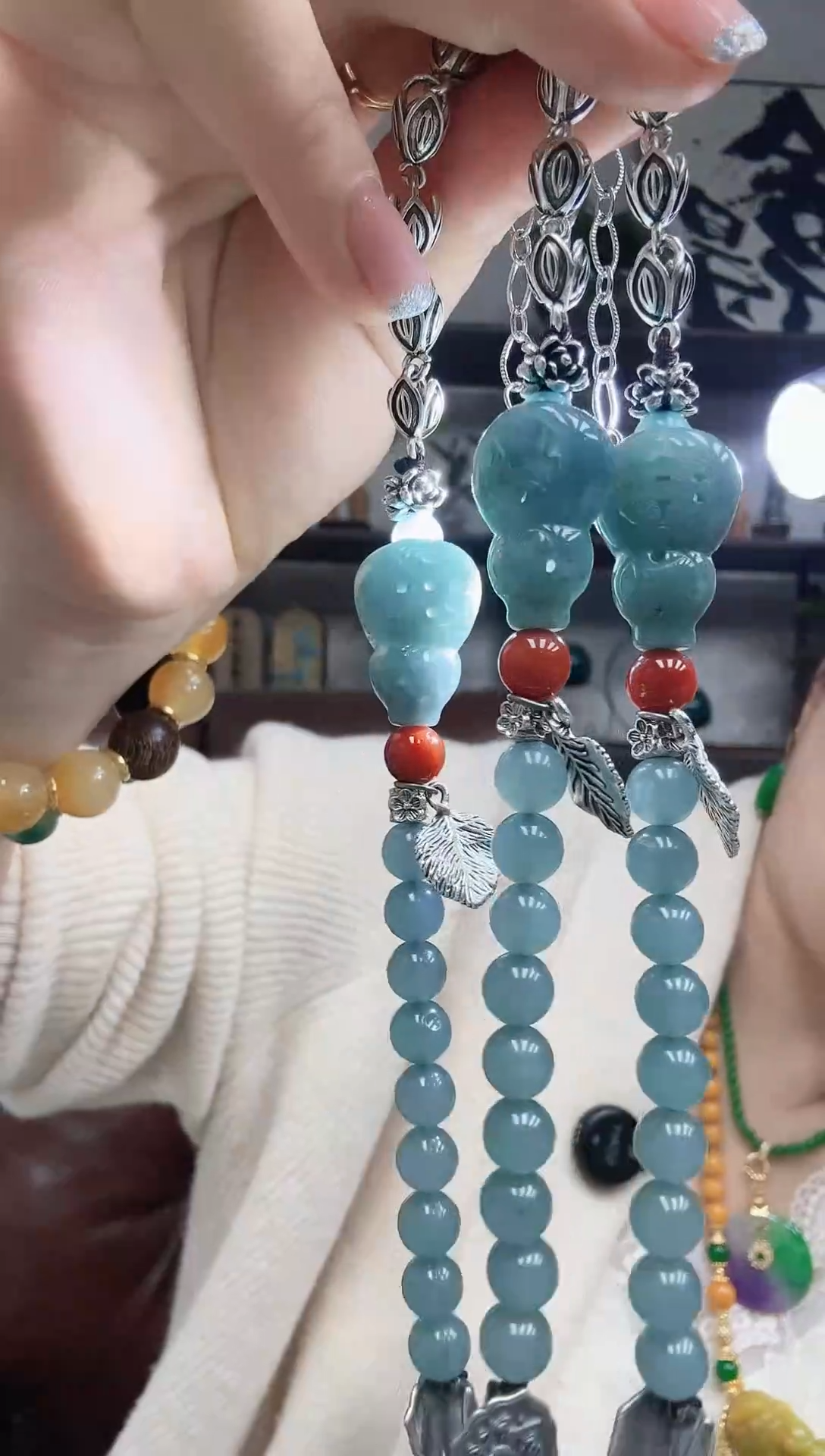 未镶嵌手链翡翠蓝水葫芦手串