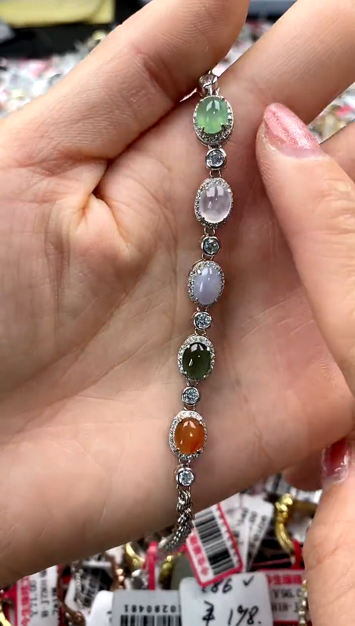 【闪购商品】翡翠戒指银S925镶嵌66666666     3