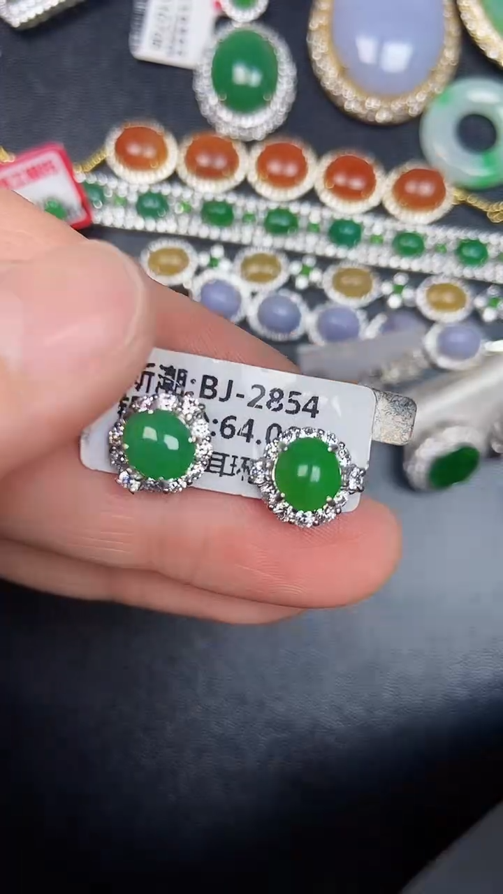 银S925镶嵌戒指翡翠8600