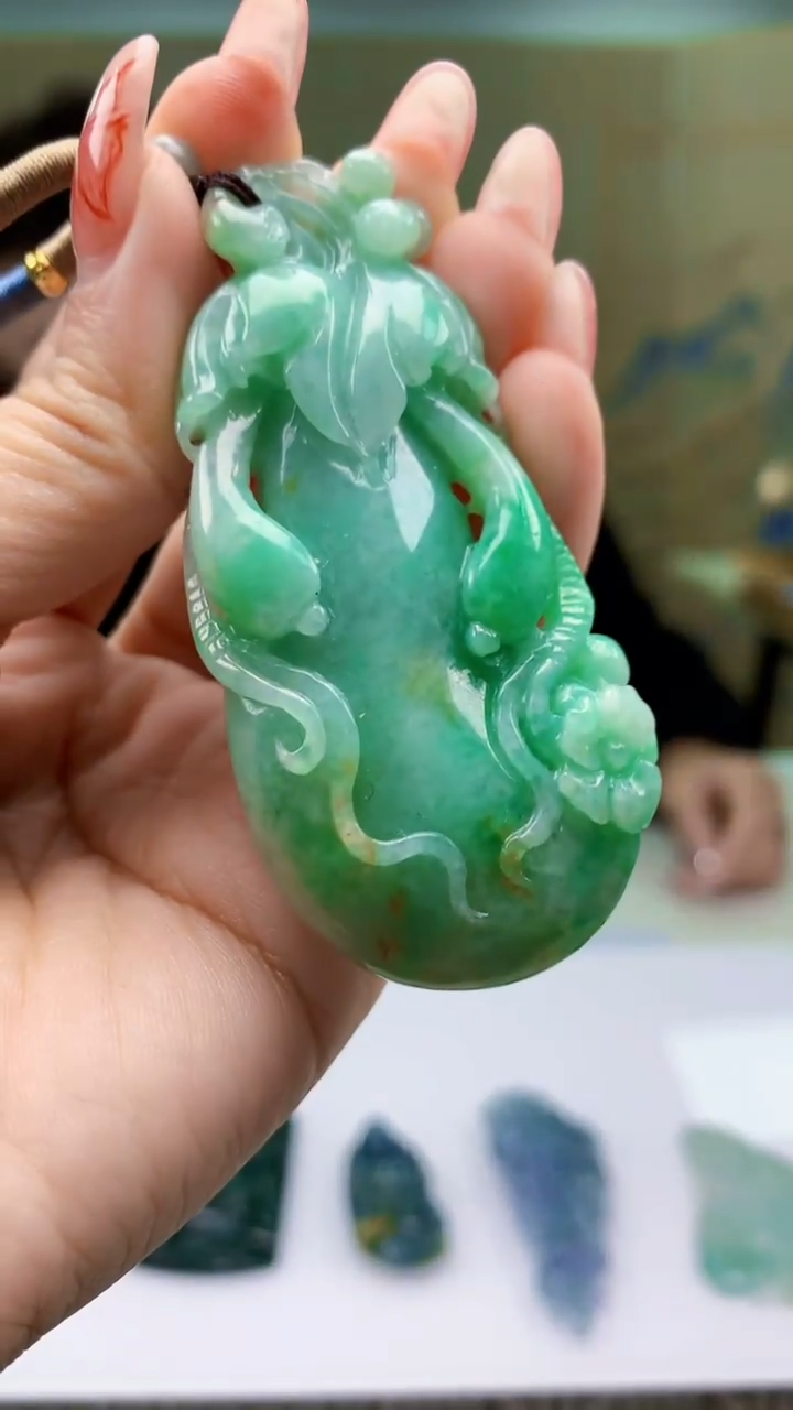 【闪购商品】定制翡翠未镶嵌4829ty-毛货挂件63