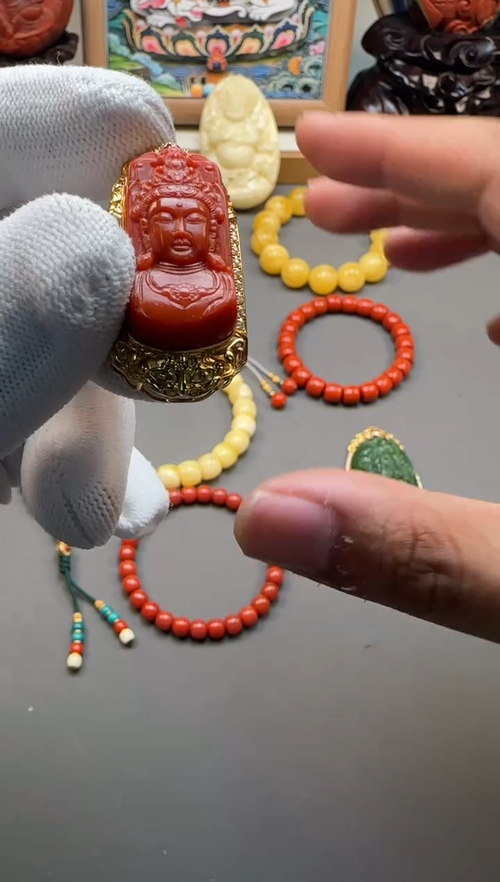 【闪购商品】南红玛瑙配饰配饰18K金镶嵌配饰配饰