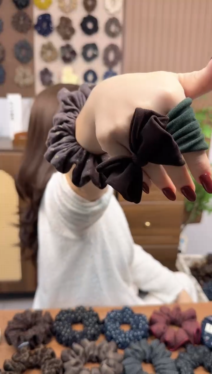 非金属布艺双色拼接蝴蝶结