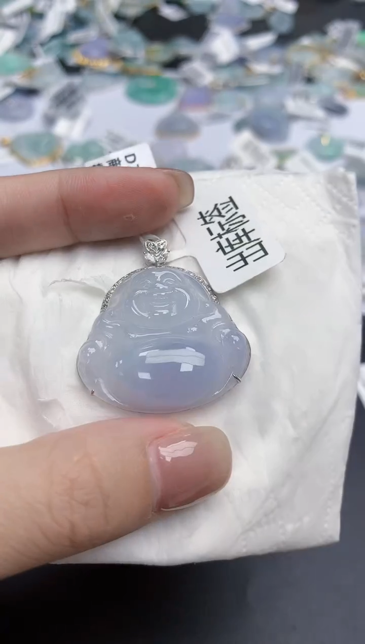 【闪购商品】翡翠颈饰18K金镶嵌天然缅甸翡翠A货