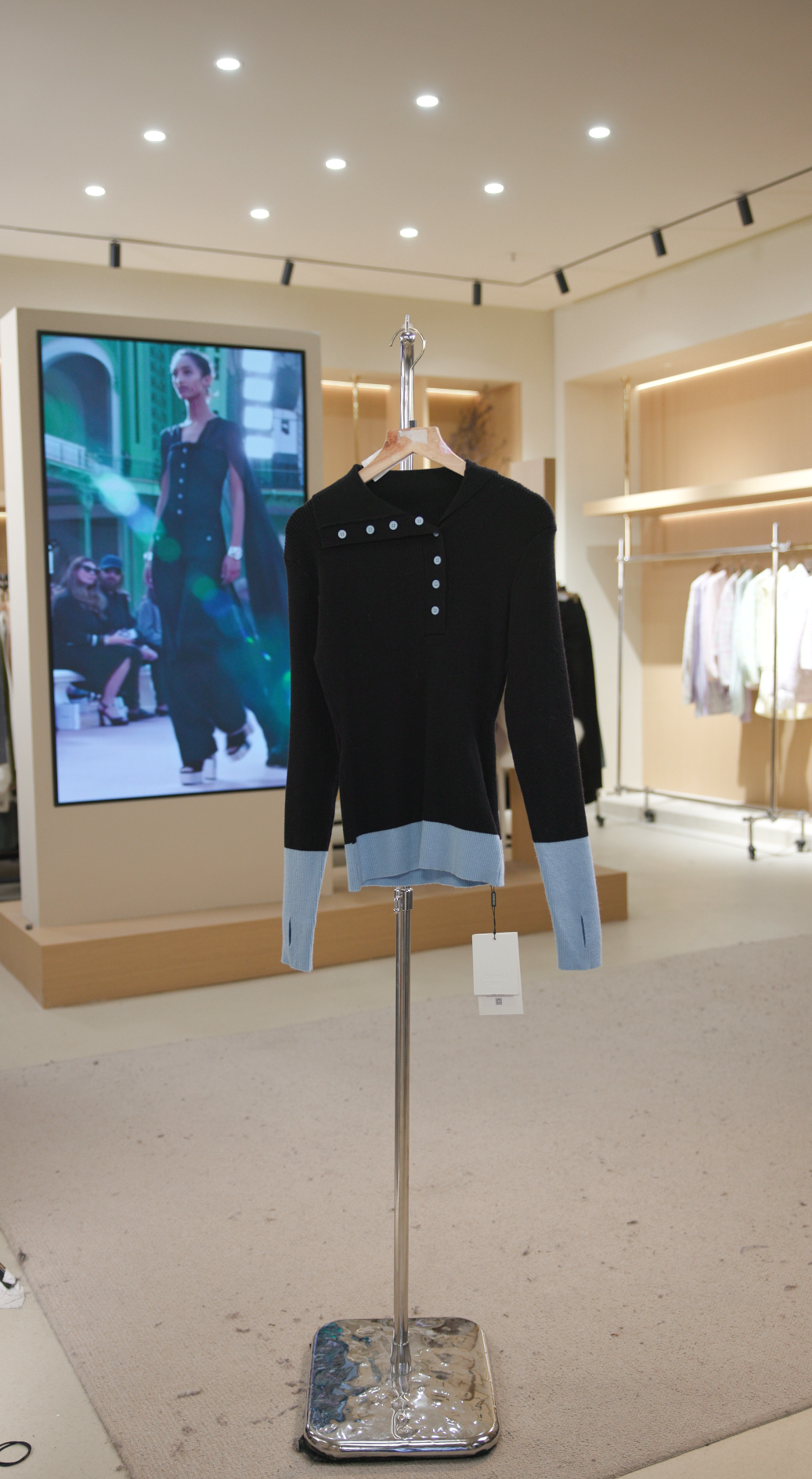 MT6232黑 气质长袖针织衫时尚休闲百搭轻奢