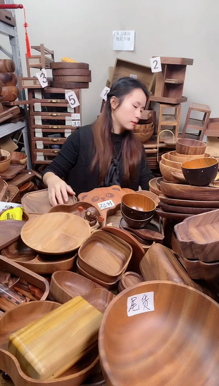 木筱*妖  南美胡桃木三格分餐盘  