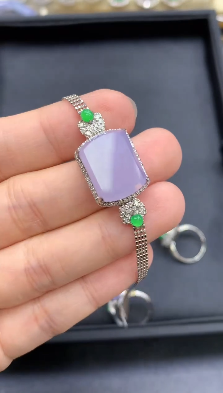 18K金镶嵌手链翡翠581-中国好珍宝