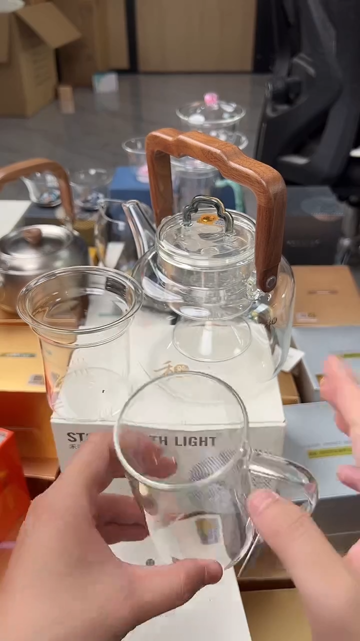 @@禾器木作灵韵壶透明+清简杯透明1