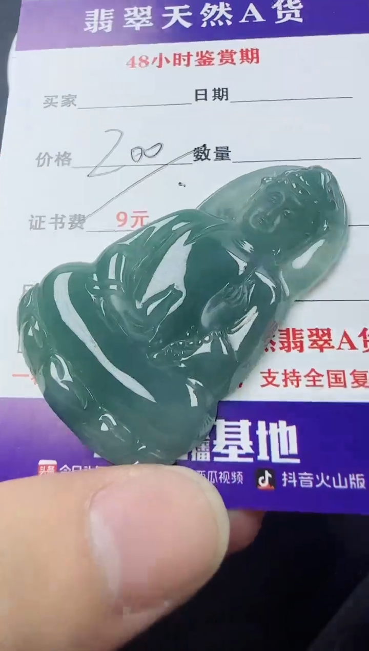 【闪购商品】翡翠颈饰未镶嵌翡翠素衣观音111111