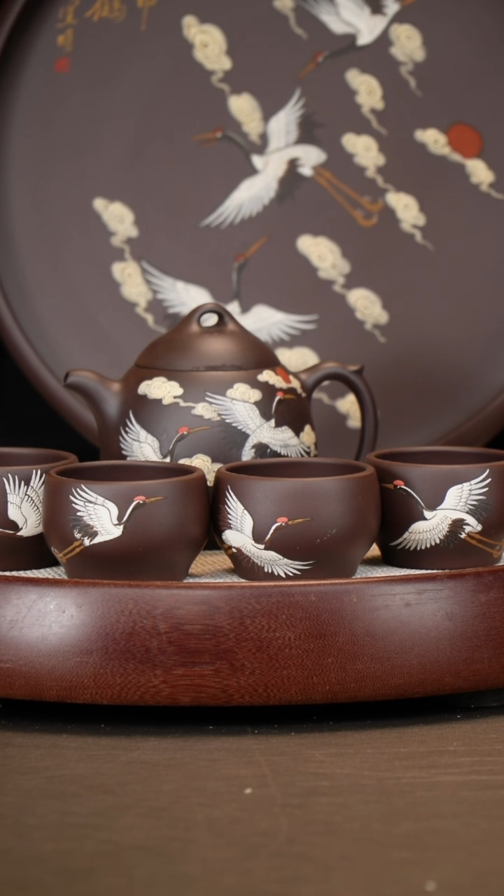 【闪购商品】紫砂茶壶【鲍宜明】老紫泥 秦权套组 