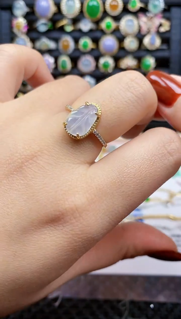 银S925镶嵌戒指翡翠307