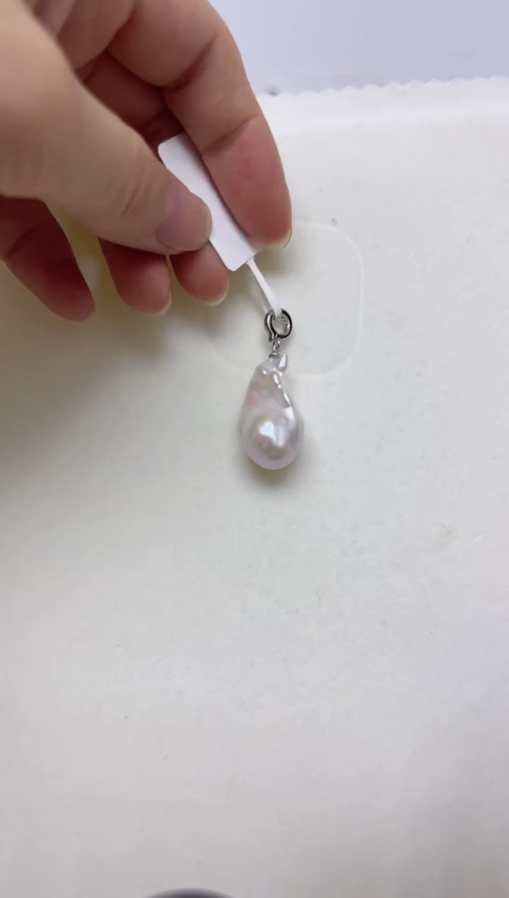 淡水珍珠银S925镶嵌颈饰TX-万能扣巴洛克几乎无暇