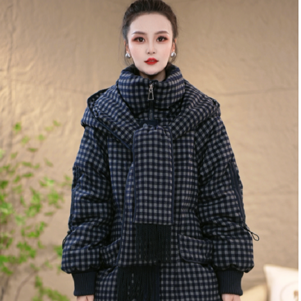 冬季围巾连帽通勤百搭经典时尚保暖白鸭绒羽绒服M-XL