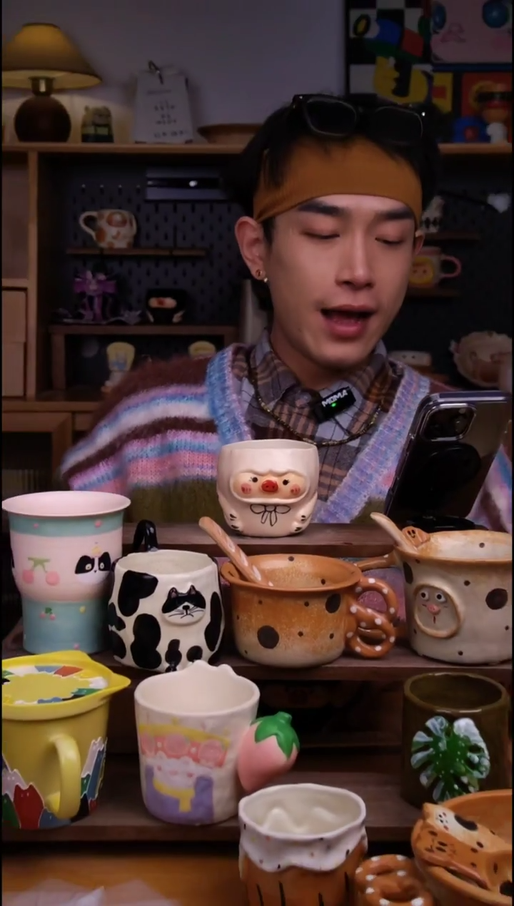 杯子陶景德镇可爱设计师款陶瓷