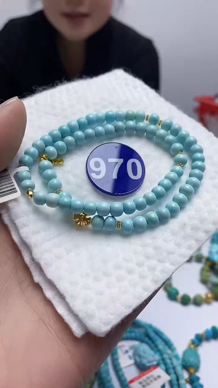 【闪购商品】绿松石项链18K金镶嵌970