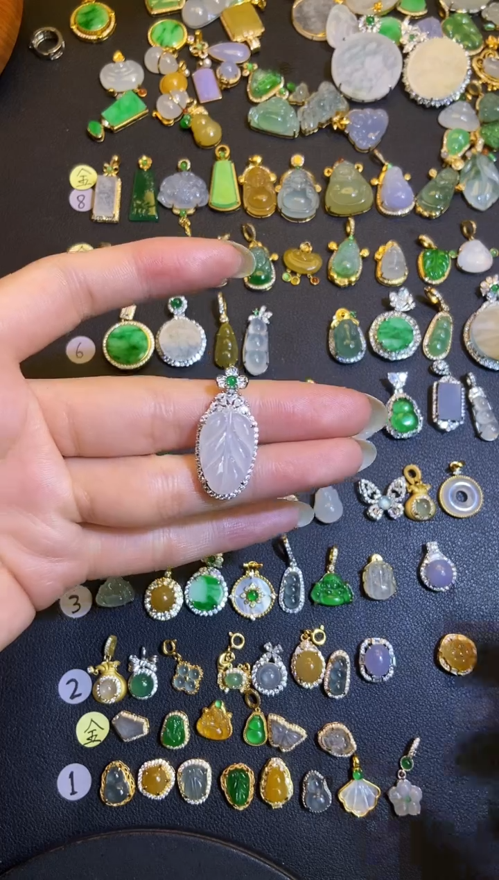 吊坠(不含链)银S925镶嵌翡翠洋***明1