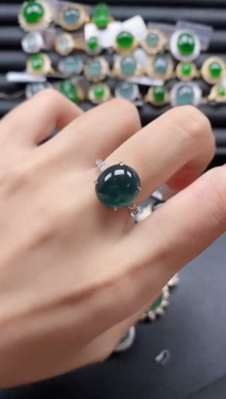 【闪购商品】翡翠戒指银S925镶嵌51151