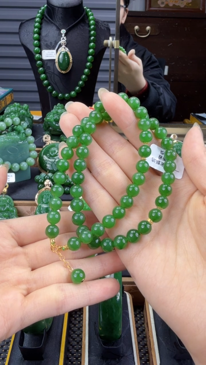 【闪购商品】和田玉（糖玉）项链18K金镶嵌