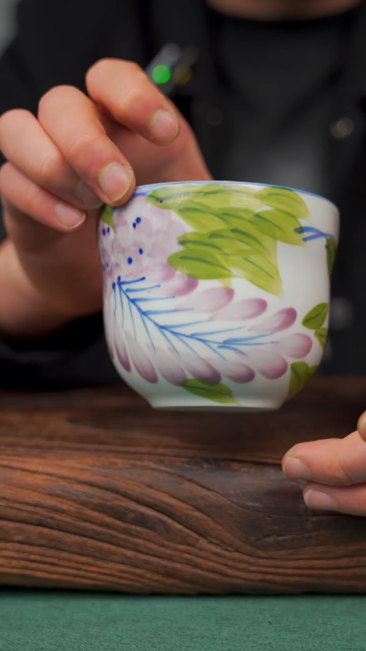 瓷片55寻一缕瓷香杯釉下手工手绘瓷器