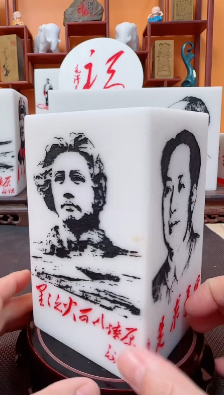 石材9×9×15汉白玉摆件