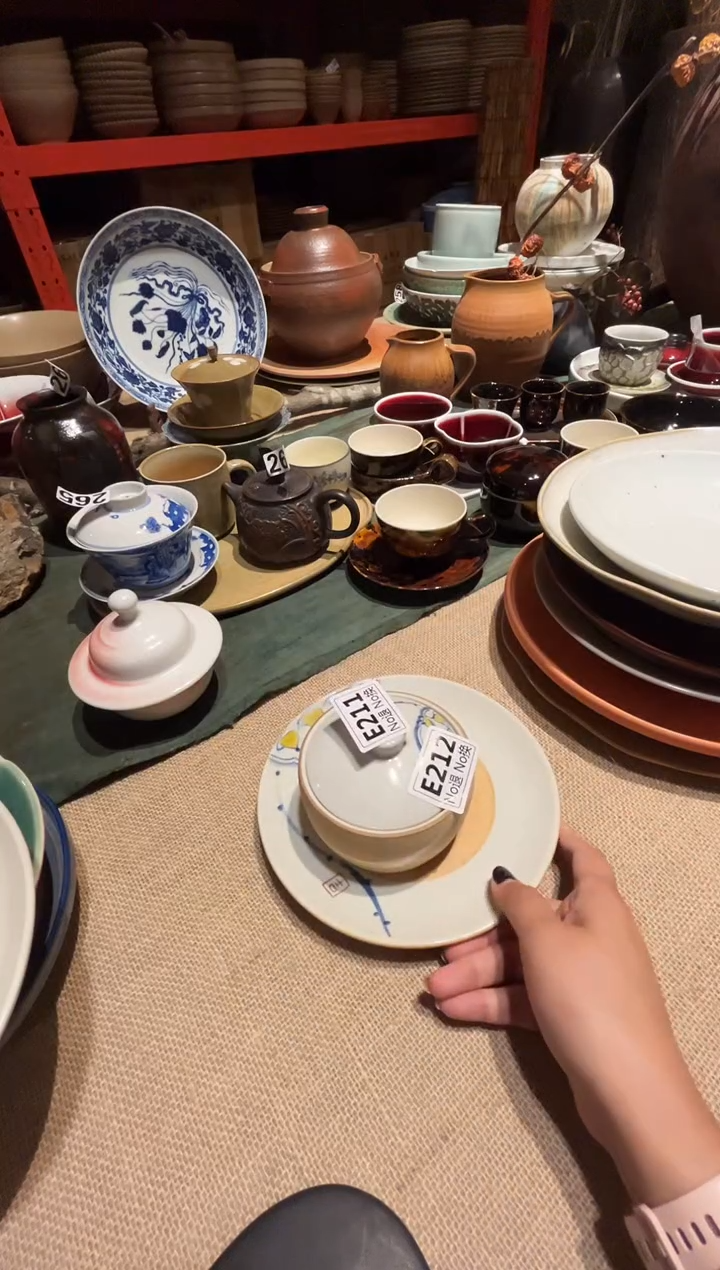 瓷片小**乐e212手绘炖盅+碟福利