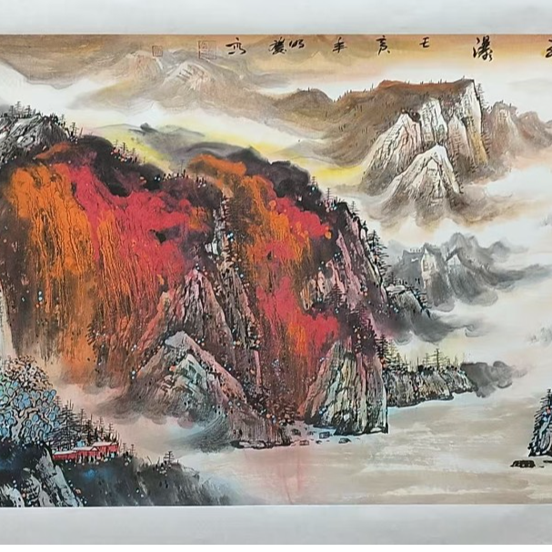 精品-四尺-云山飞瀑-图