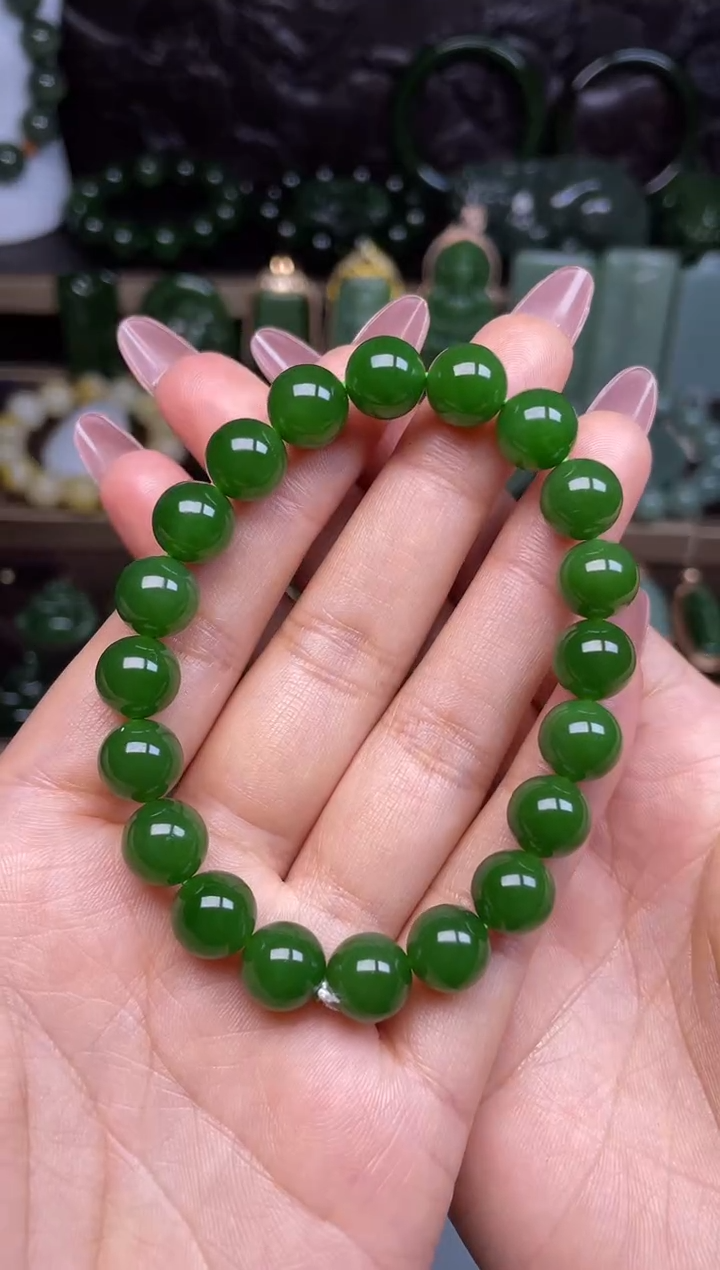 【闪购商品】和田玉手串未镶嵌珠子直径10