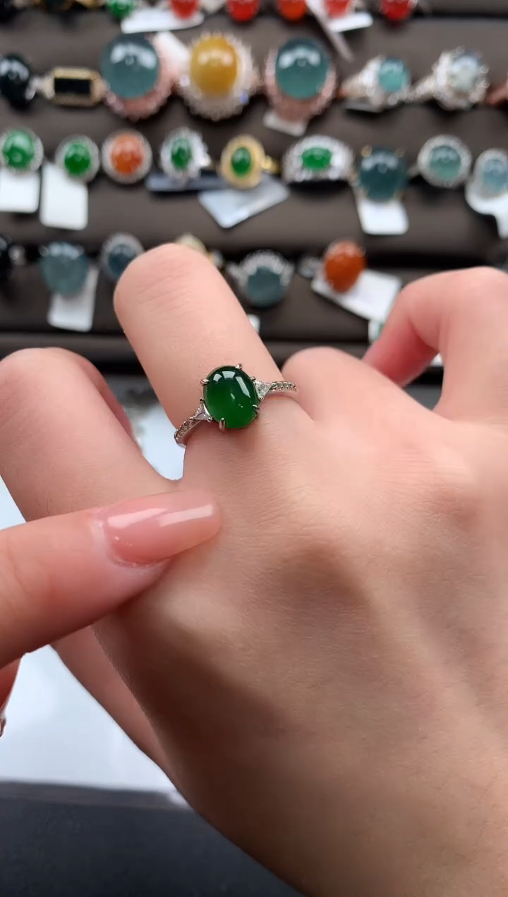 【闪购商品】翡翠戒指银S925镶嵌51424