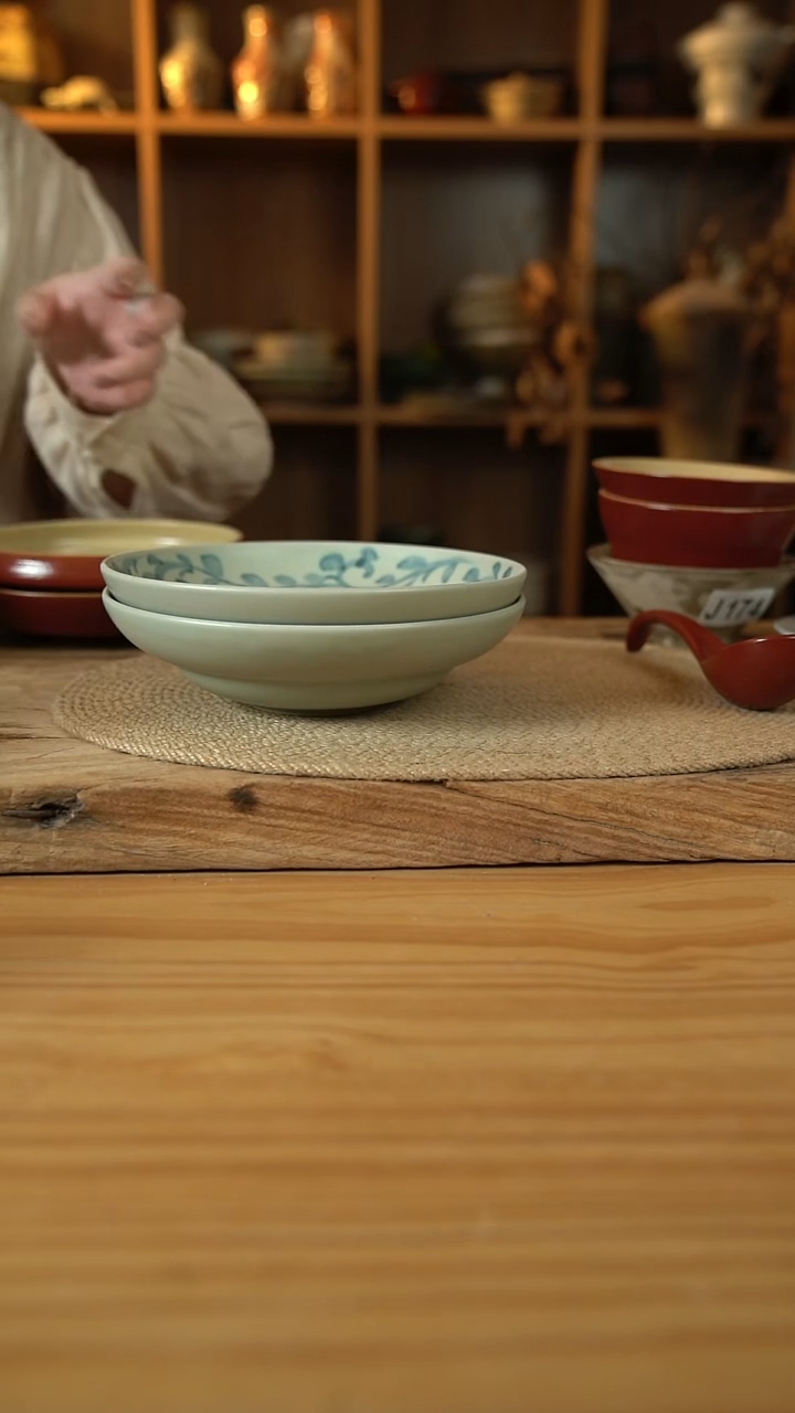 175手绘系列的杰*竹子葫芦盘1个+钩藤葫芦盘1个