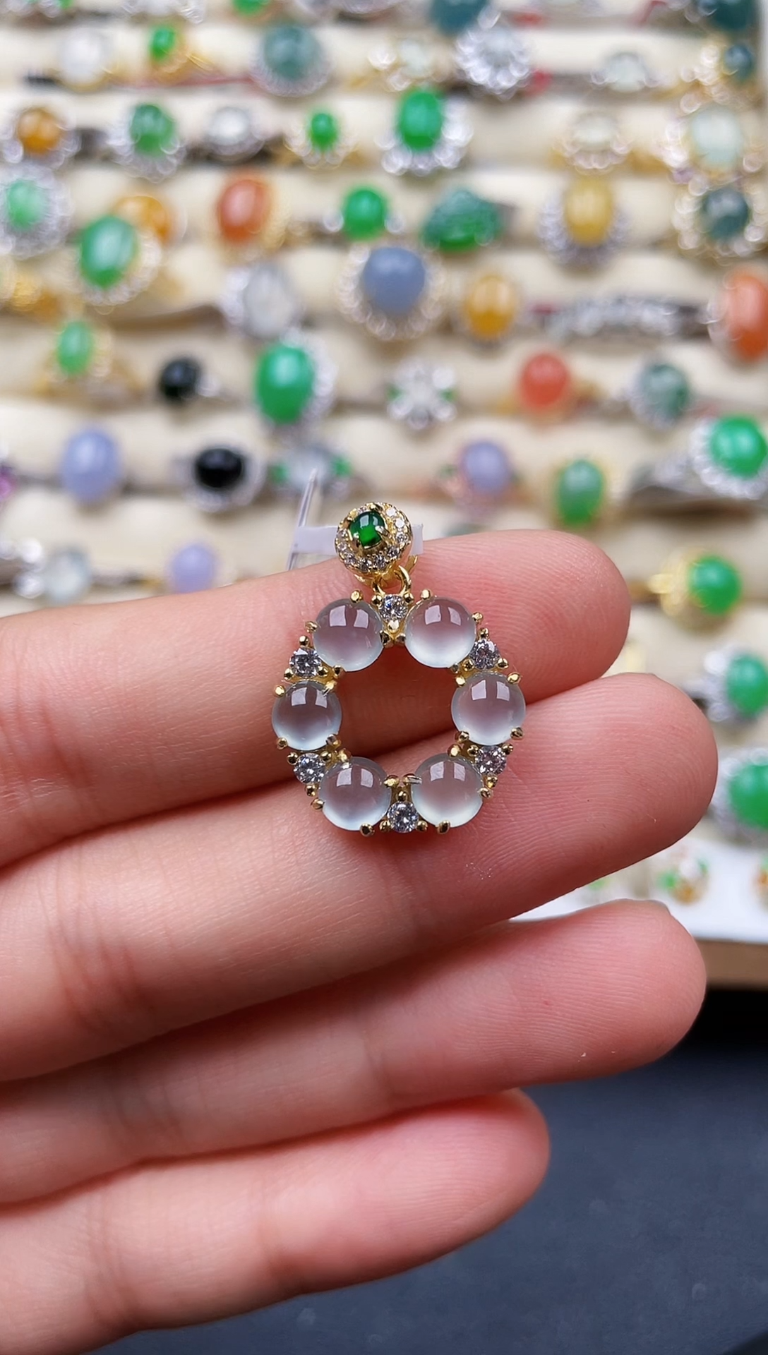 颈饰银S925镶嵌翡翠121